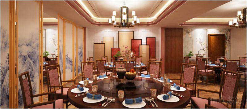 餐廳新中式用餐區(qū)效果圖