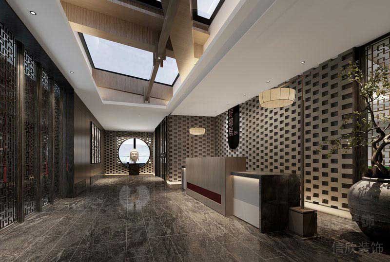 大廳中空采光設(shè)計的頂面效果圖