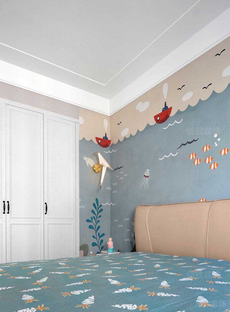 二手房改造北歐風(fēng)兒童房效果圖 (4)