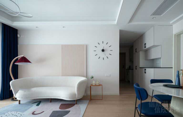 二手房改造北歐風(fēng)客廳沙發(fā)背景墻效果圖