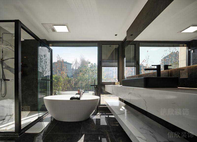 二手房改造別墅現(xiàn)代簡約風(fēng)浴室效果圖