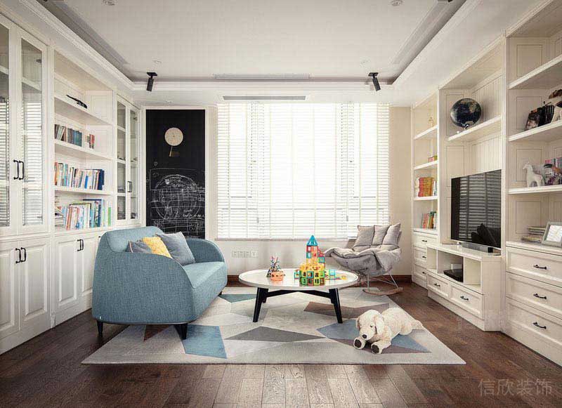 二手房改造簡約美式風(fēng)餐廳效果圖