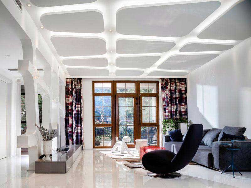 二手房改造現(xiàn)代簡(jiǎn)約風(fēng)客廳效果圖(5)