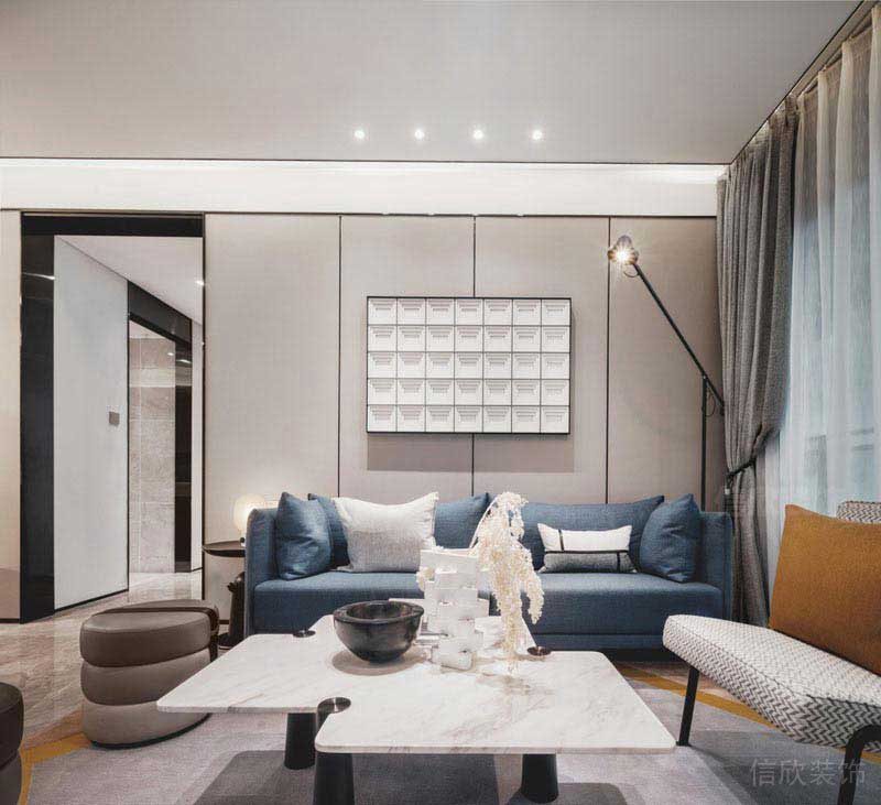 二手房改造現(xiàn)代簡(jiǎn)約風(fēng)客廳效果圖