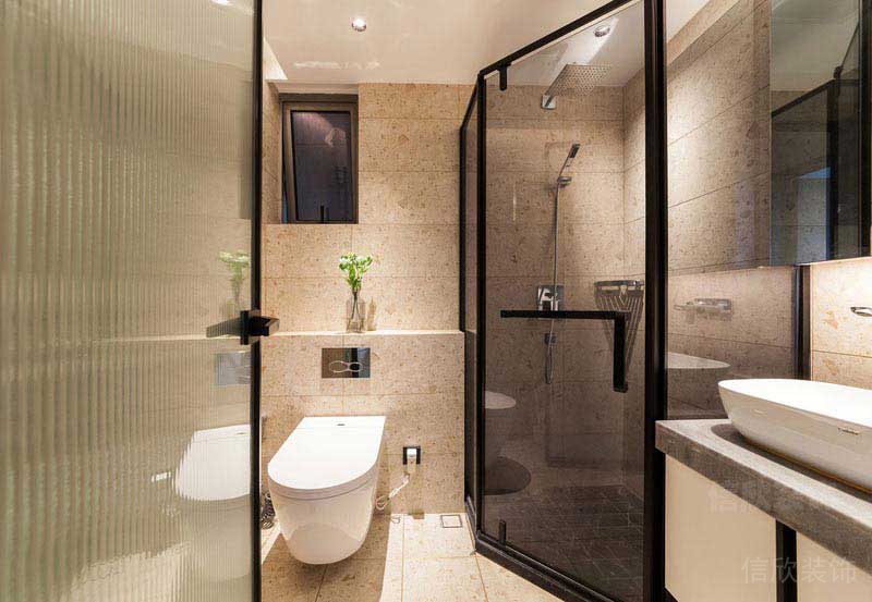 二手房改造現(xiàn)代簡(jiǎn)約風(fēng)浴室效果圖 (2)