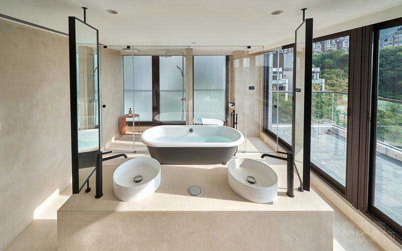 二手房改造現(xiàn)代簡約風浴室效果圖