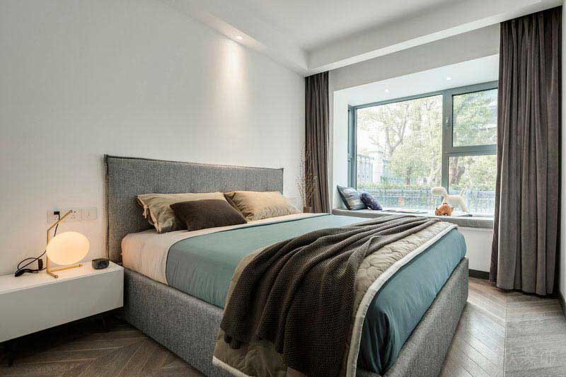 二手房改造現(xiàn)代簡約風主臥效果圖(4)