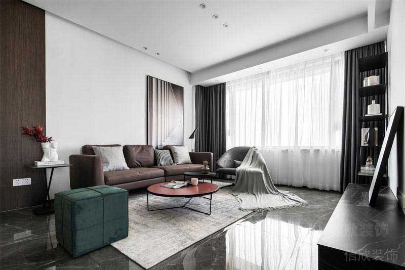 二手房改造現(xiàn)代簡(jiǎn)約風(fēng)客廳效果圖(8)