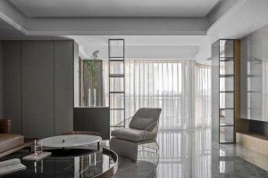 二手房改造現(xiàn)代簡約風客廳效果圖(6)