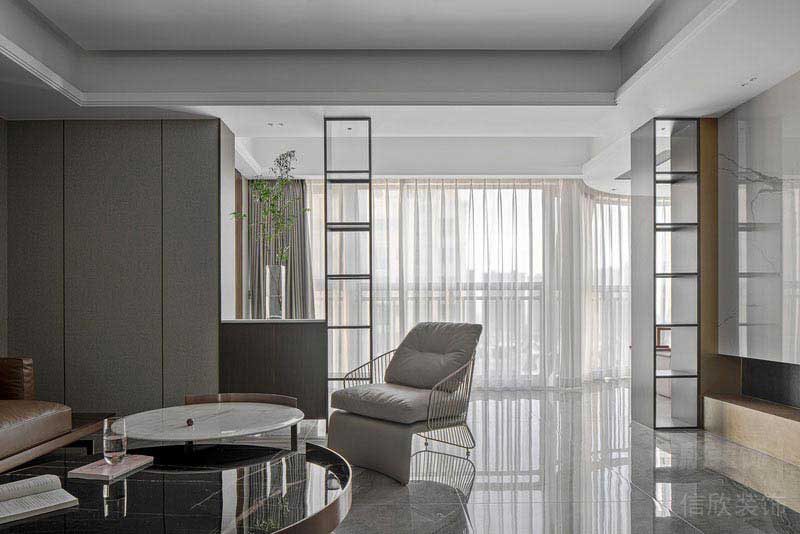 二手房改造現(xiàn)代簡約風客廳效果圖(6)