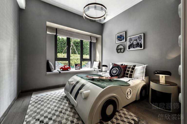 二手房改造現(xiàn)代簡(jiǎn)約風(fēng)兒童房效果圖(1)