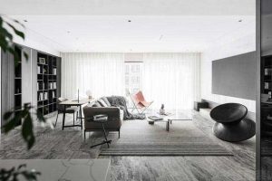 二手房改造現(xiàn)代簡約風客廳效果圖(9)