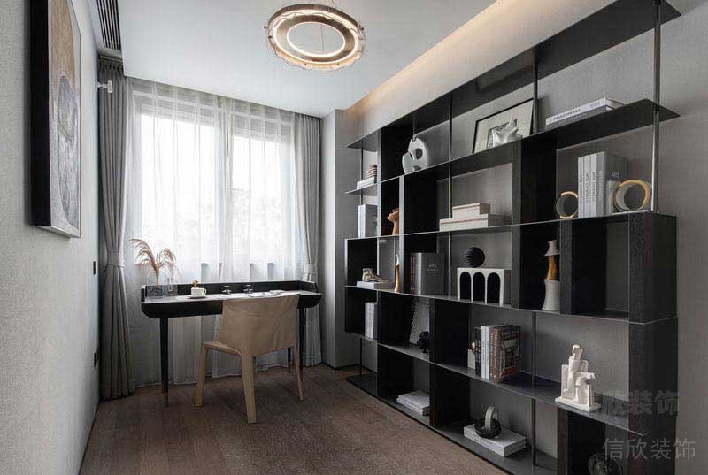 二手房改造現(xiàn)代簡約風書房效果圖 (2)