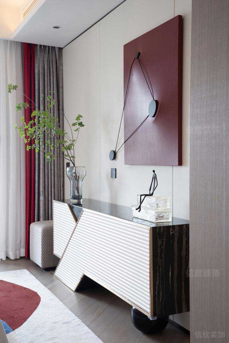 二手房改造現(xiàn)代簡約風邊柜效果圖