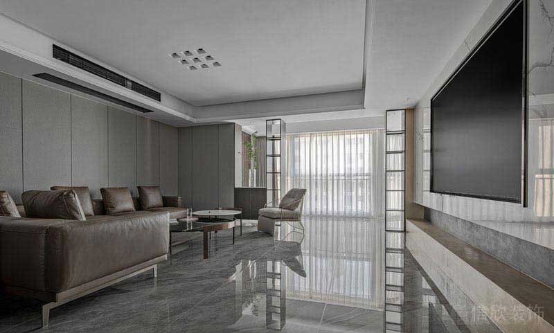 二手房改造現(xiàn)代簡(jiǎn)約風(fēng)客廳效果圖(7)