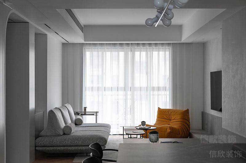 二手房改造現(xiàn)代簡(jiǎn)約風(fēng)客廳效果圖 (3)