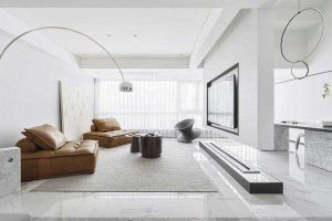 二手房改造現(xiàn)代簡約風客廳效果圖 (2)