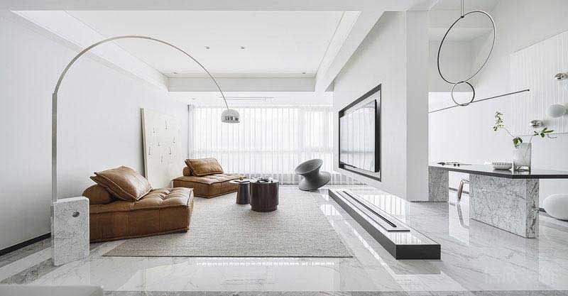 二手房改造現(xiàn)代簡約風客廳效果圖 (2)