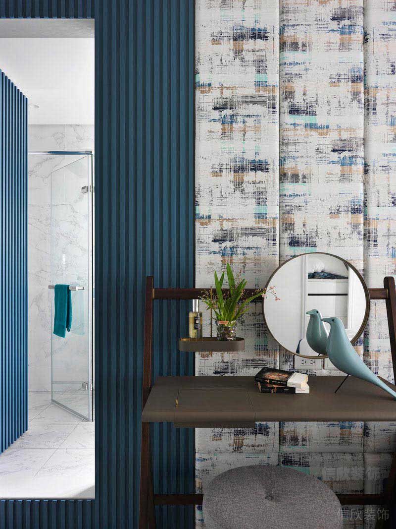 二手房改造現(xiàn)代簡約風藝術壁紙背景墻效果圖