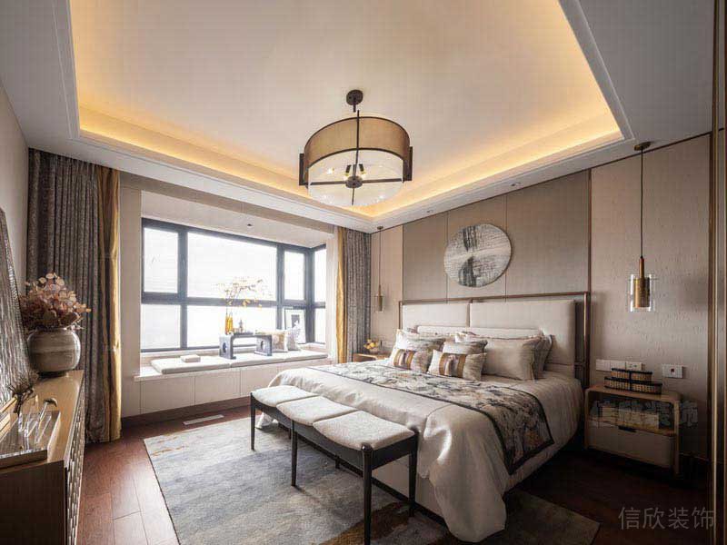 二手房改造新中式臥室效果圖