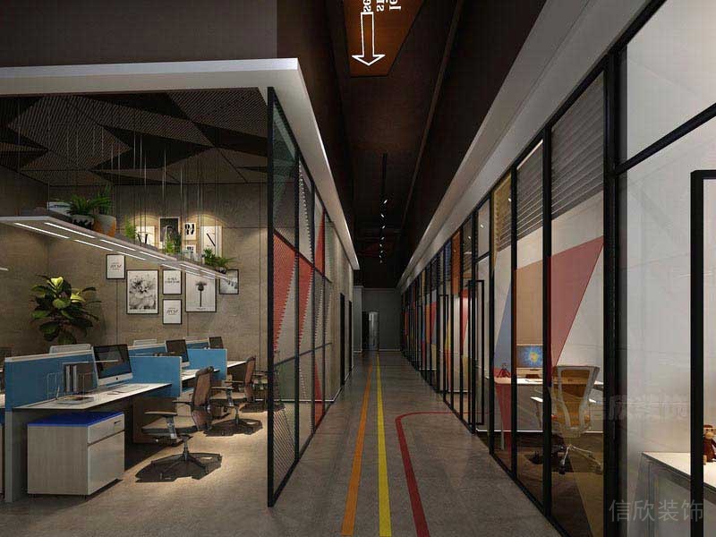 工業(yè)風(fēng)辦公室公共區(qū)走道