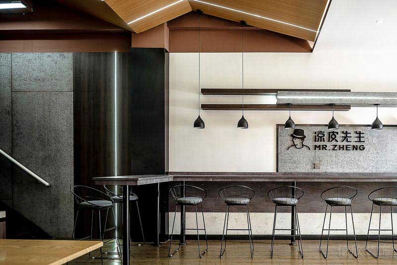 工業(yè)極簡風(fēng)茶飲空間吧臺(tái)