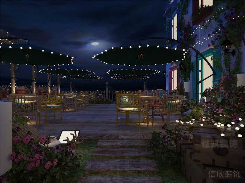 混搭風(fēng)格民宿空間露天休閑區(qū)