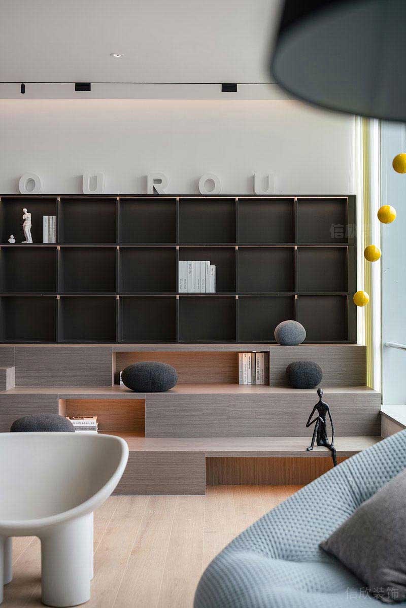 黑色書(shū)架效果圖