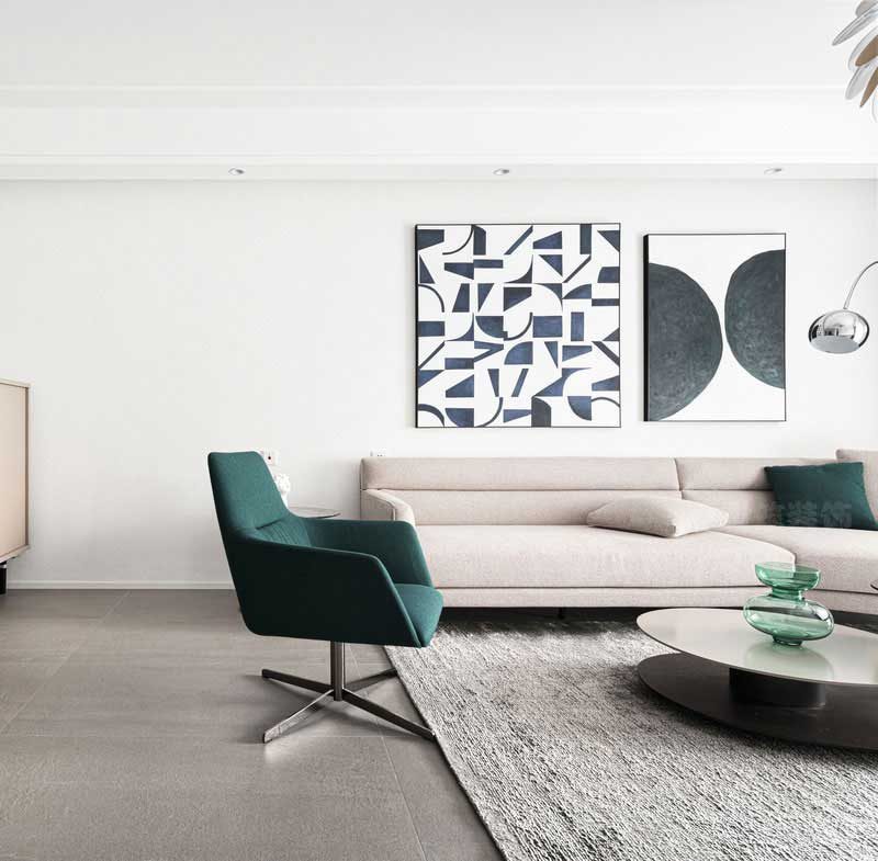 極簡風(fēng)格大平層家居客廳