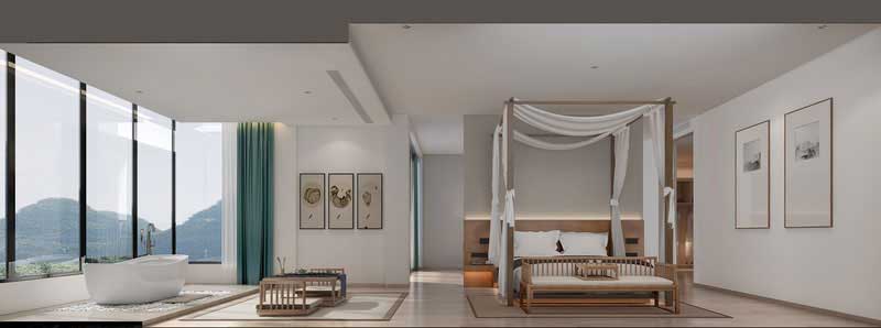 極簡風(fēng)格酒店套房效果圖