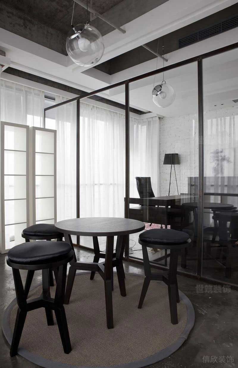 極簡(jiǎn)工業(yè)風(fēng)辦公室洽談交流區(qū)