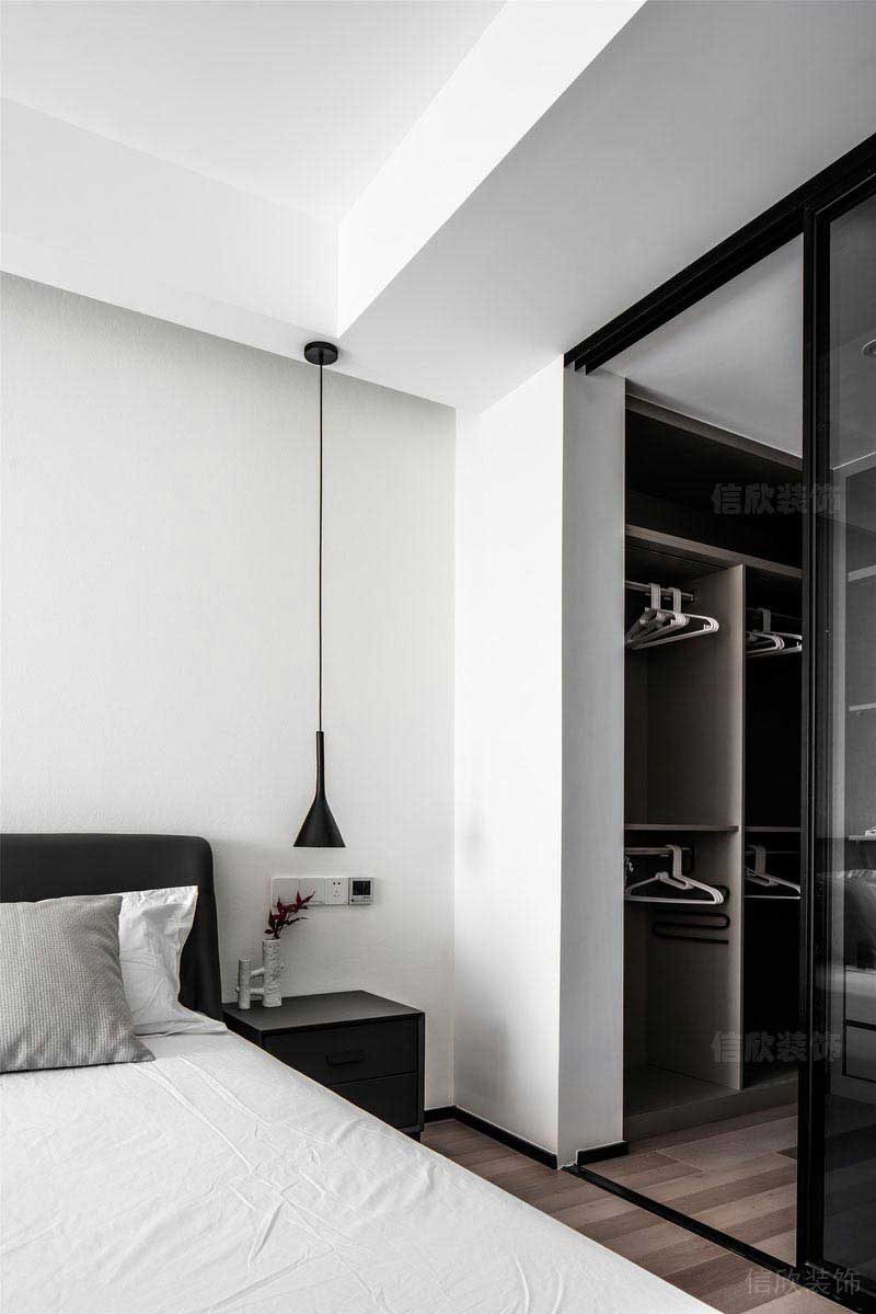 極簡黑白灰風(fēng)格家居空間臥室