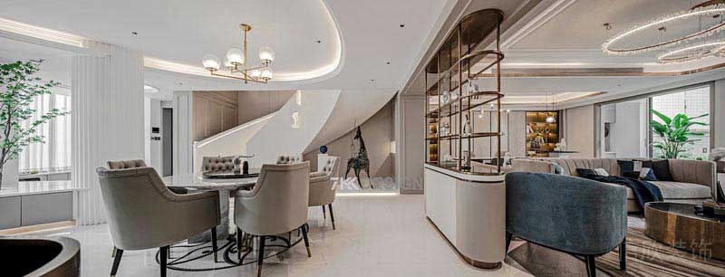 簡歐風(fēng)格別墅餐廳餐桌