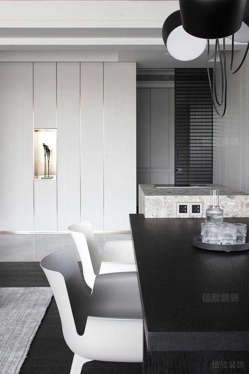 餐廳空間黑白灰的設(shè)計(jì)效果