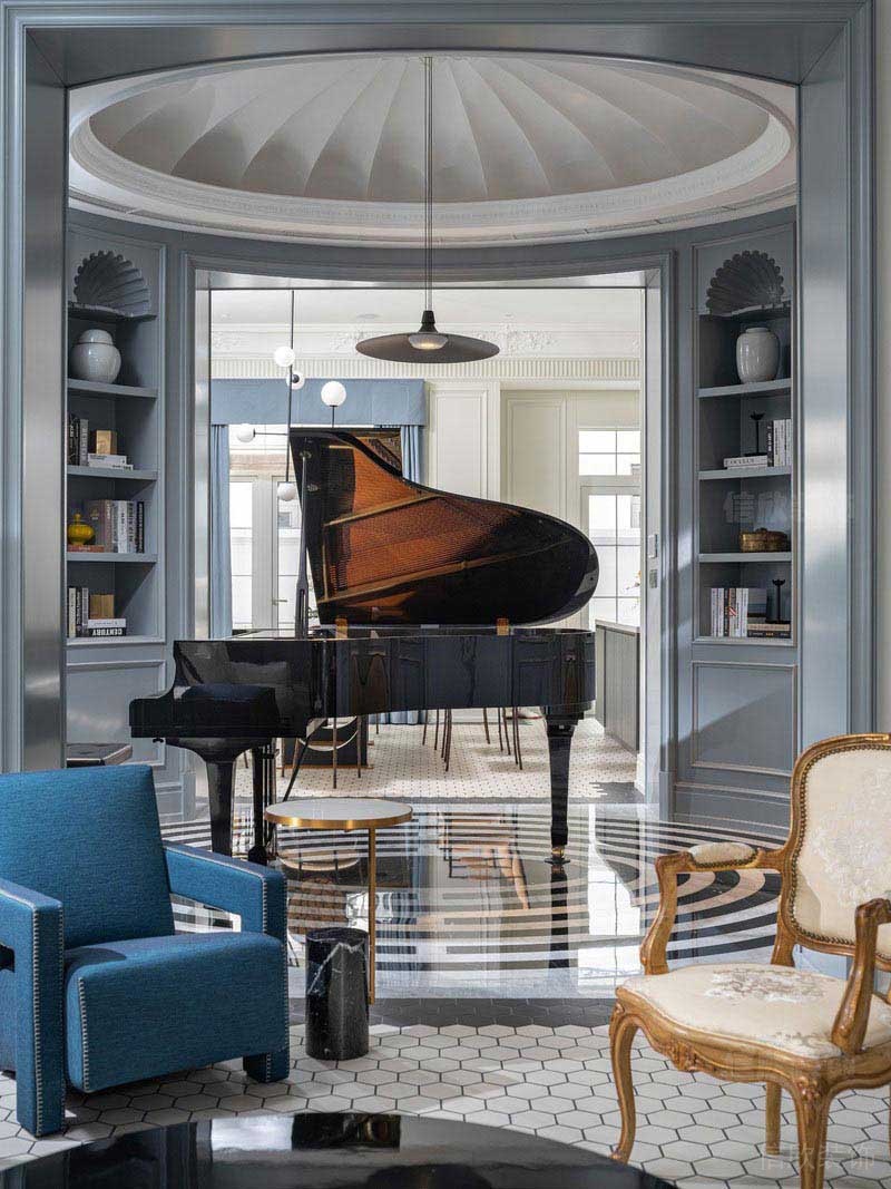 藍(lán)灰色休閑空間設(shè)計(jì)效果圖