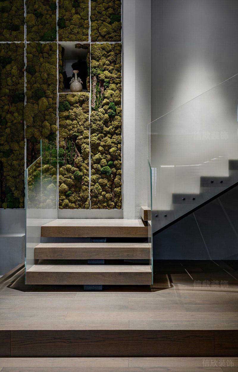 樓梯墻面帶景觀設(shè)計(jì)的效果圖