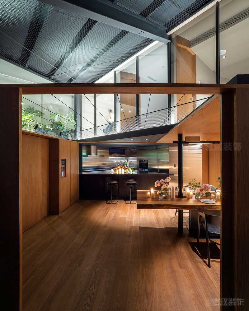 美式工業(yè)原木風(fēng)辦公室茶水間餐吧