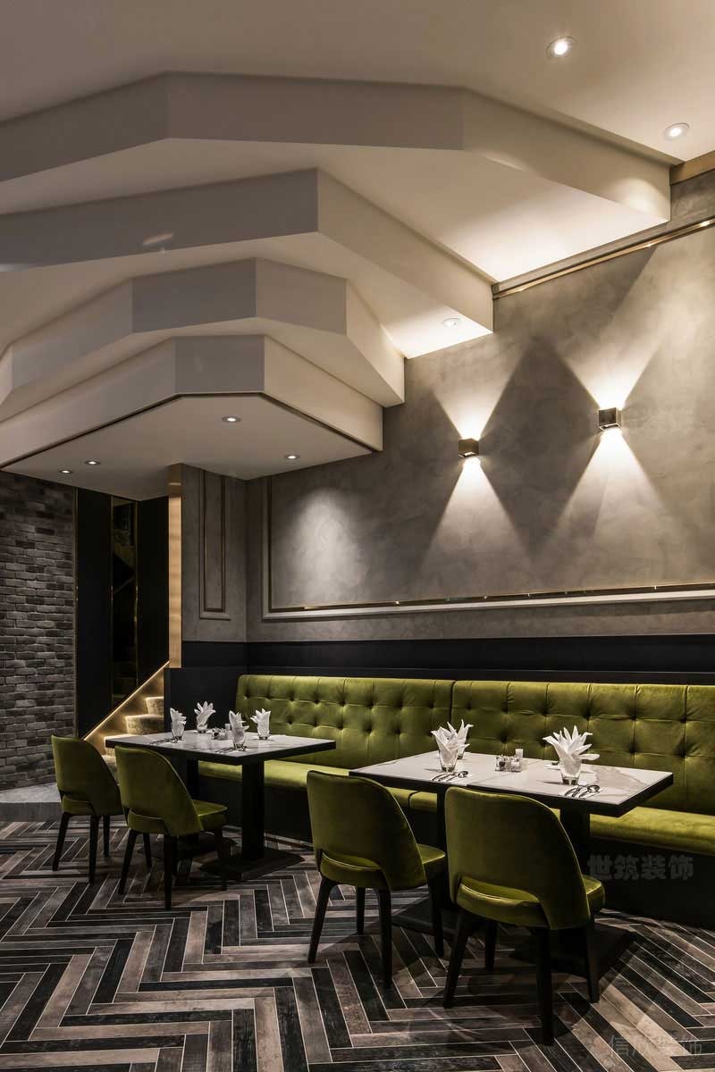 美式輕奢風(fēng)格餐飲空間定制卡座