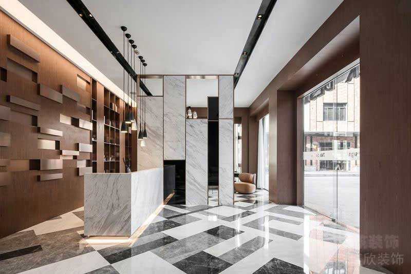 美式現(xiàn)代風(fēng)格辦公空間前臺服務(wù)區(qū)