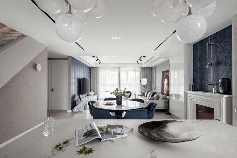 歐式極簡(jiǎn)風(fēng)格別墅樣板間客餐廳