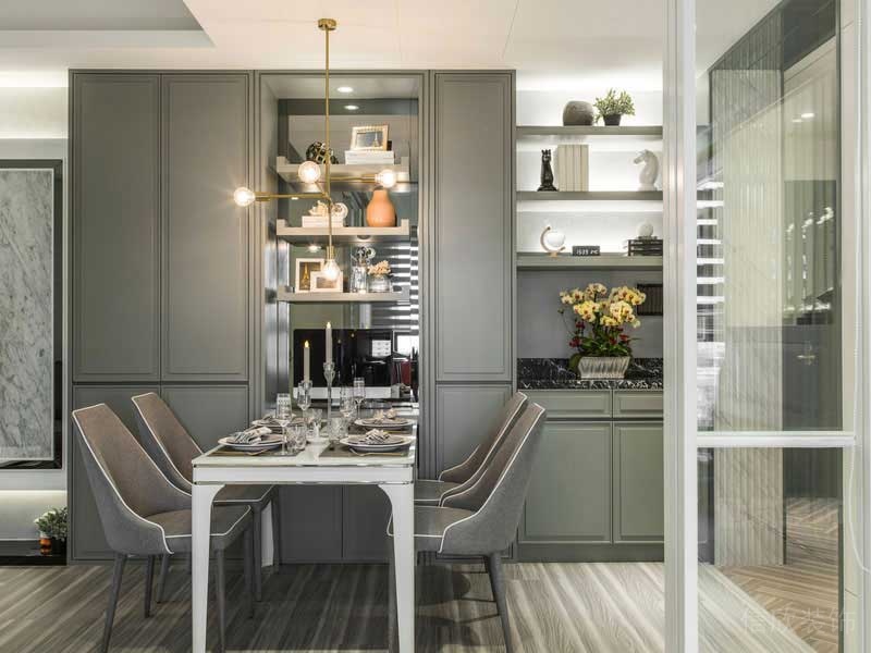 歐式極簡風(fēng)格家居樣板間餐廳