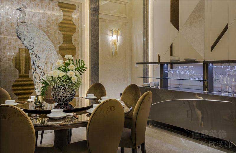 歐式輕奢風(fēng)別墅餐廳