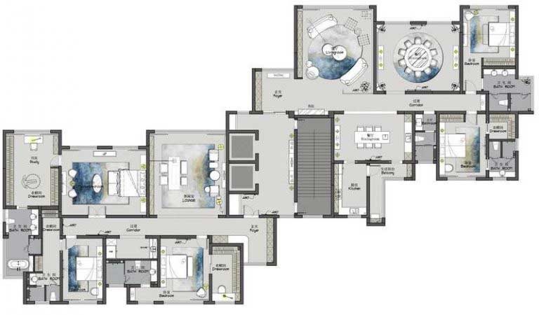 生物科技公司新中式風(fēng)辦公室設(shè)計(jì)圖