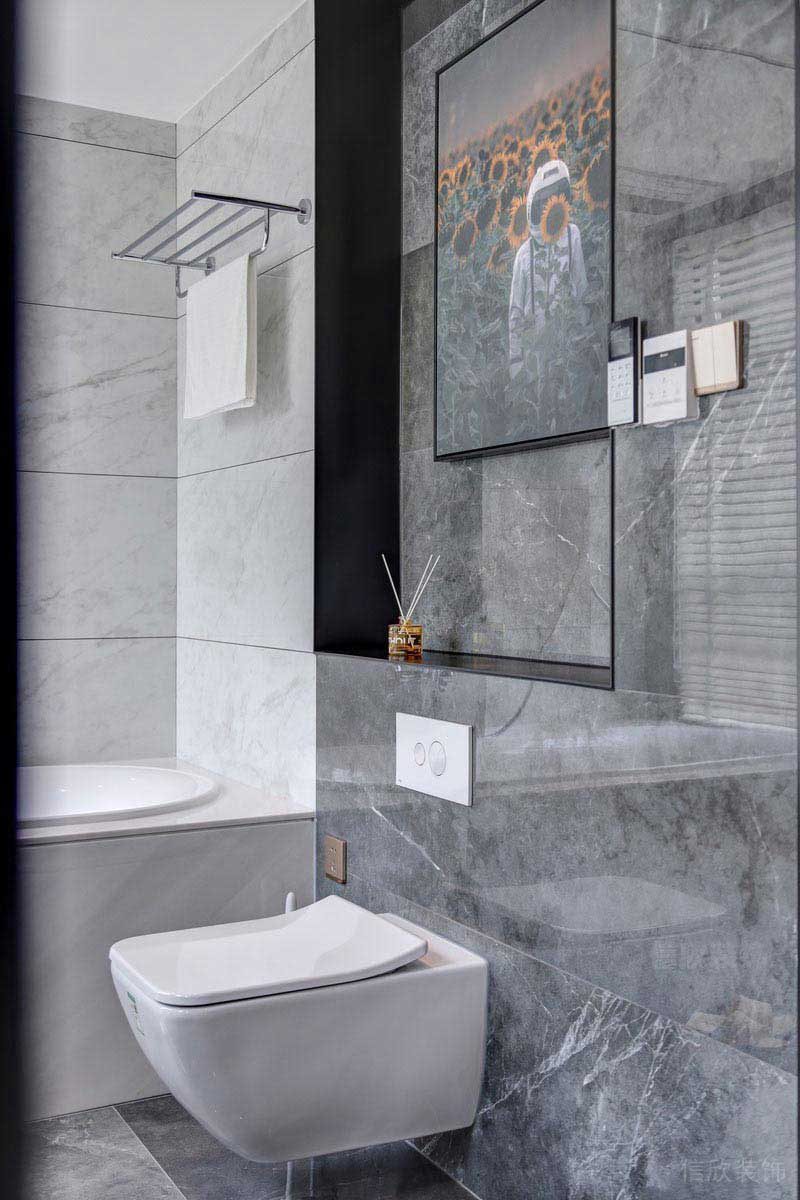 衛(wèi)生間灰白設(shè)計(jì)效果