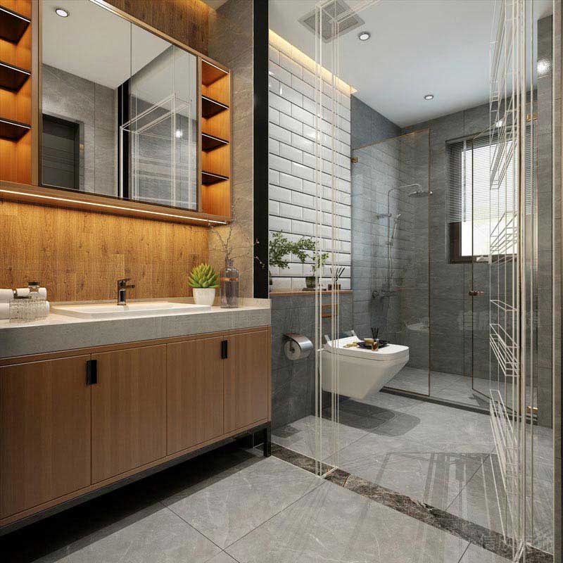 衛(wèi)生間懸掛式的馬桶效果