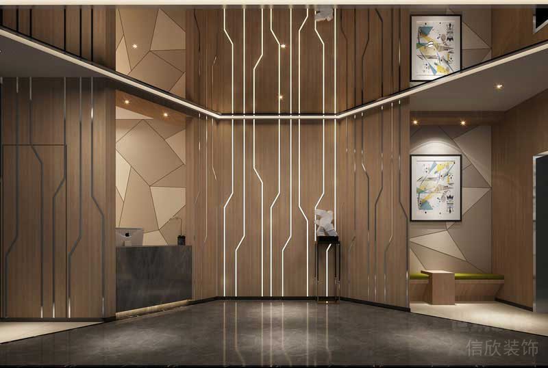 現(xiàn)代風(fēng)格辦公空間大堂科技風(fēng)線型燈