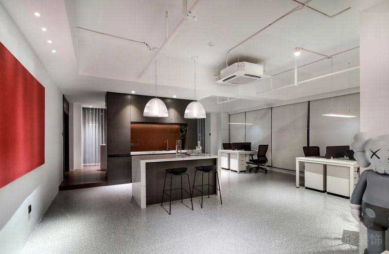 現代風格辦公空間休閑區(qū)吧臺