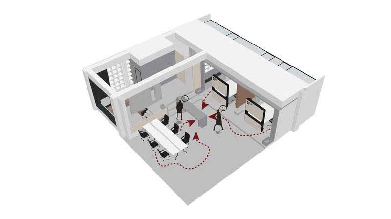 現(xiàn)代風(fēng)格辦公空間軸測效果圖