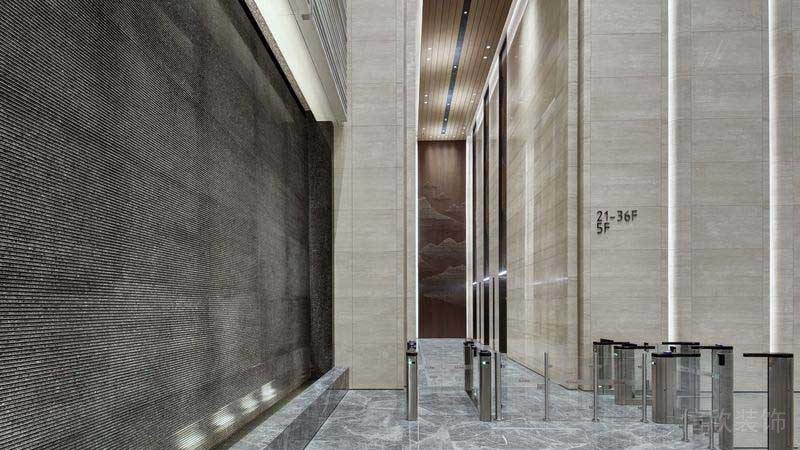 現(xiàn)代風(fēng)格辦公室大堂過道擺門閘機(jī)