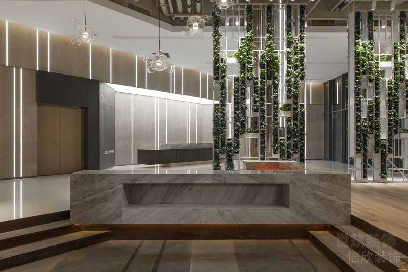 現(xiàn)代風(fēng)格辦公室大堂前臺服務(wù)區(qū)
